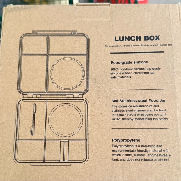 4-Compartment Bento Lunch Box NEW! w/ Insulated Food Jar & Utensils – Leakproof - Picture 8 of 8